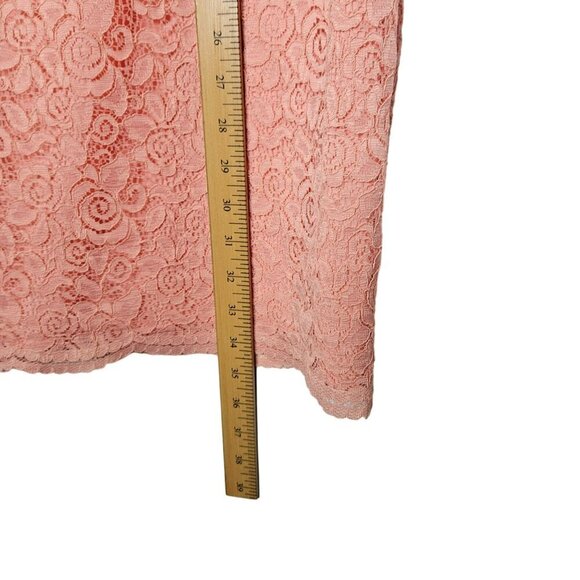 CeCe By Cynthia Steffe Pink Lace Dress Lined Short‎ Sleeve NO Pockets Size 6 - Picture 9 of 10